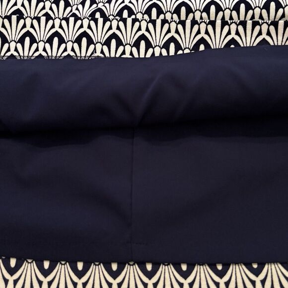 Talbots Navy Blue White Gatsby Art Deco Straight Skirt Size 14 Preppy NWOT - Picture 7 of 9